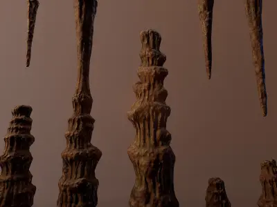 Stalagmite pile of sticks 3D model