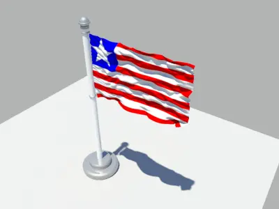 Liberia flag 3D model