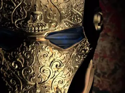 Thai Ornamental Cyber Helmet  3D Model for  CNC and 3D Printing 3D print model