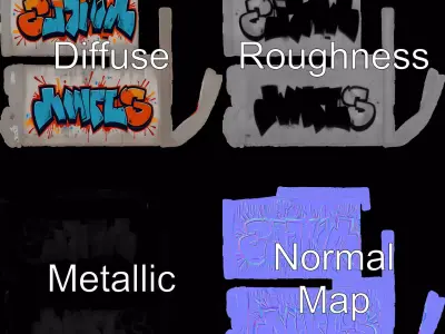 Vibrant Graffiti Wall model pack Texture purchase