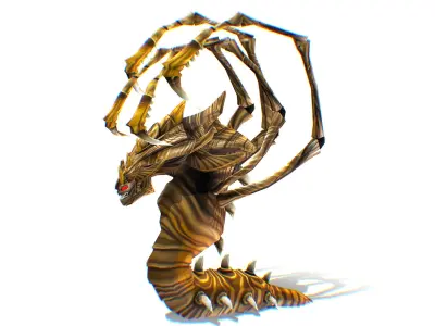 Animated Monster Snake Lizard Reptile Bug Low-poly 3D model