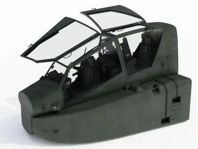  Boeing AH-64D Apache Cockpit High Detail 