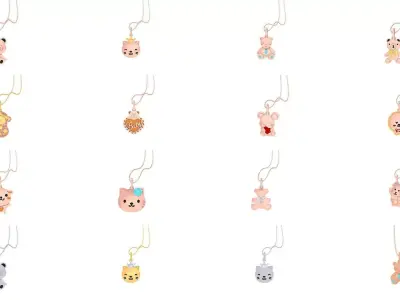 28 Panda Baby Light Weight Kids Pendant Necklace Charms  3D Model Pack