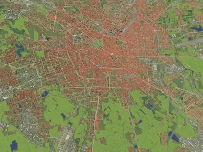 Milan Italy in  20 km x 20 km - city and urban 3D model