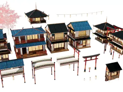 Japanese architecture 3D model
