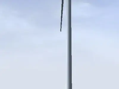 Offshore win turbine low-poly 3d model Low-poly 3D model