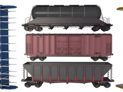 Railcars Collection 3D model