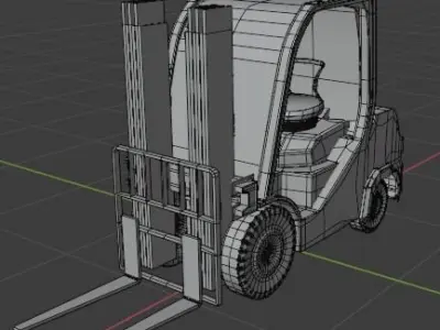 Semi realistic Forklift 3d Model Low-poly 3D model