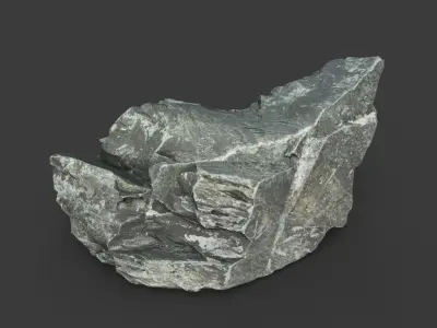 Gray Sharp Rock 220819 Photogrammetry - Ultra HD 16K Textures Low-poly 3D model