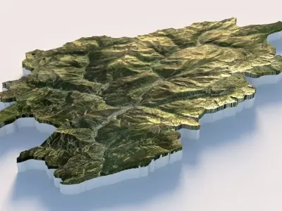 Andorra Terrain country 3D model