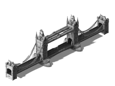 Sci Fi Building-London Tower Bridge 02 3D model
