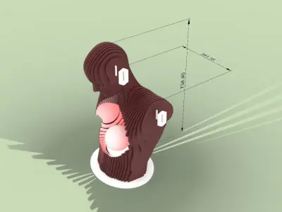 parametric wood lamp 6mm plywood  3D print model