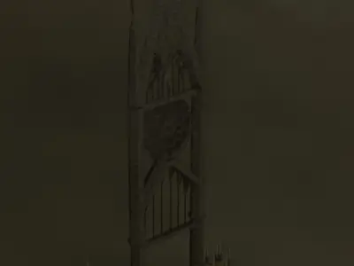 A gothic arch and candles 3D model