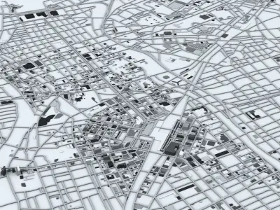 Fukuoka Buildings and Road Networks 3D model