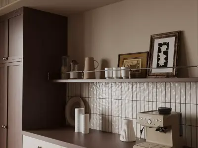 Warm Japandi Dining Room 3D model