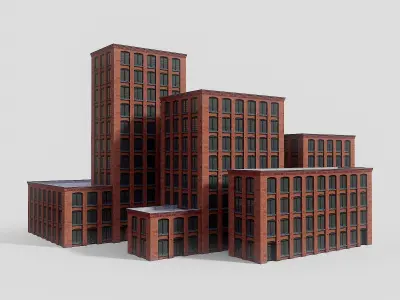 Industrial buildings pack Low-poly 3D model