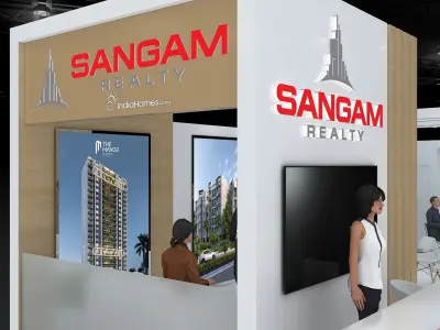 Exhibition Stand Stall Two Side Open 15X5 3D model