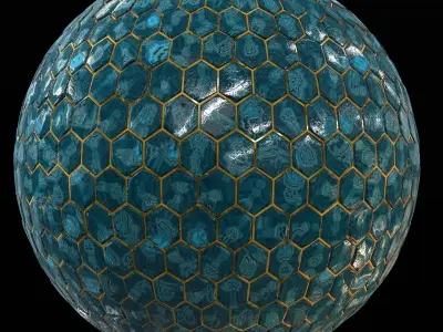 Teal Tile Material 14 - PBR Seamless Textures Texture buy
