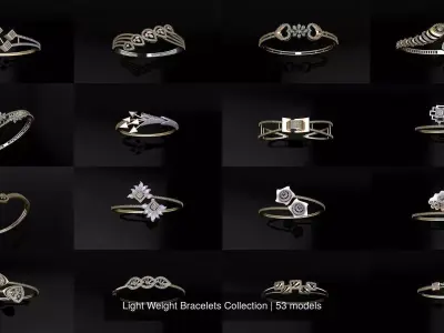 Light Weight Bracelets Collection 3D Model Pack