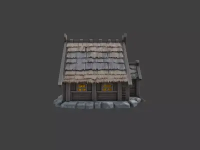 Viking Longhouse Low-poly 3D model