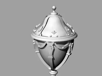 Dolls House Miniature Gothic Interior Stair Lamp Light 3D print model