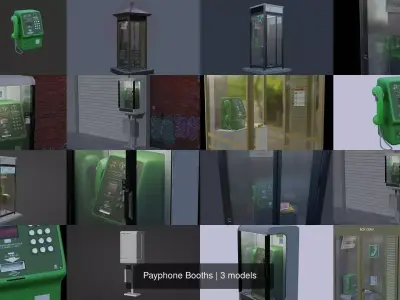 Payphone Booths 3D Model Pack