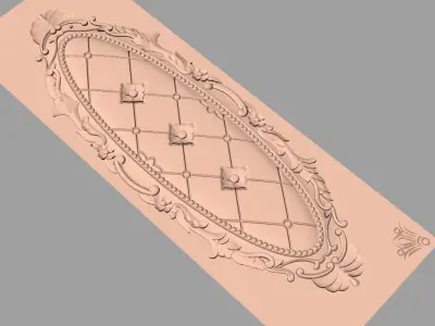 European style flower 3D relief STL Model for cnc engraving E084 3D model