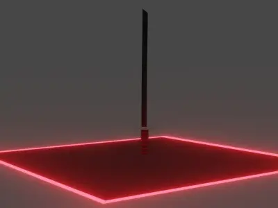 Katana square with light Free 3D model