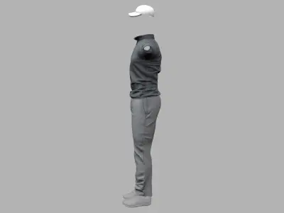 Men Full Golfer Outfit Low-poly 3D model