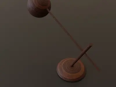 Wooden Table Lamp Free low-poly 3D model