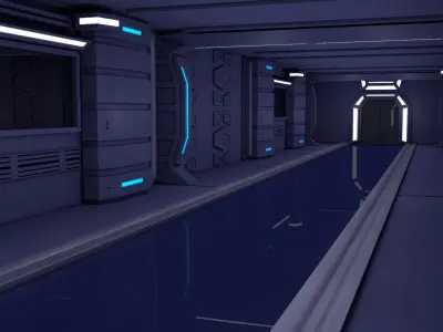 Sci Fi Corridor 3D model 56