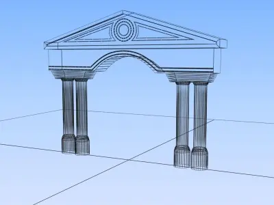 Gate archway on sky 3D model