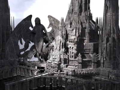 Maleficent castle Tower city 2  3D model