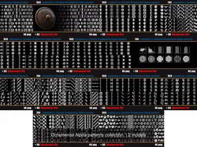 Ornamental Alpha patterns collection  Texture