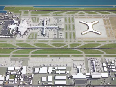 Shenzhen Baoan Airport Low-poly 3D model