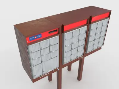 mailbox Canada Low-poly 3D model