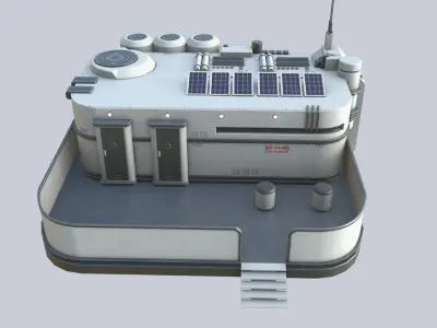 Scifi house Low-poly 3D model get