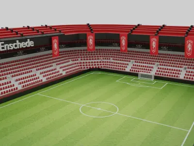 Twente Enschede Football Stadium Low-poly 3D model