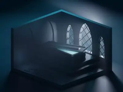 Crypt scene Low-poly Low-poly 3D model