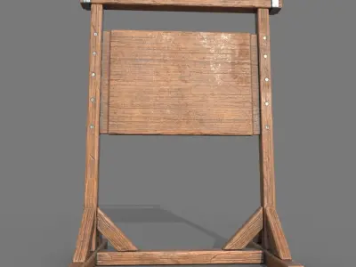 Wooden SignBoard A Low-poly 3D model