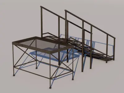 Rooftop Stairs 05 Low-poly 3D model