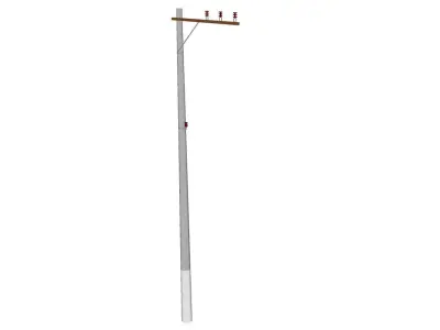Concrete Lamp Post - Light Pole - Light Post - Street Light 48 3D model