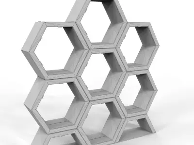 Hexagonal Point of Sale Cardboard Display Stand Texture