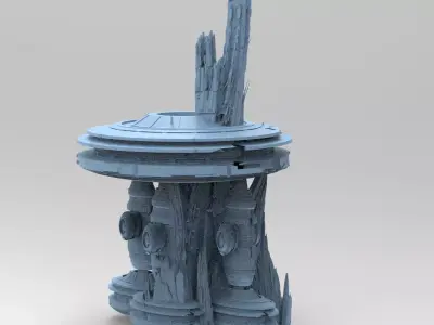 Moon Base Droid Relay Dome Rocks 3D model