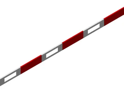 Temporary Construction Barrier Plank 3m Red White Modular Street 3D model