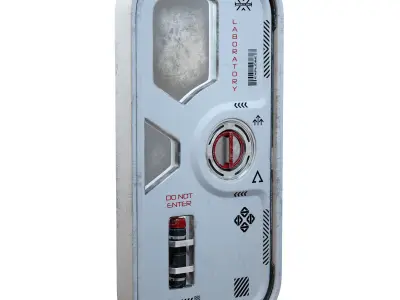 Sci-Fi Small Door Low-poly 3D model