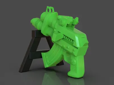 Stylized Sci-Fi Pistol Sculpture 3D print model