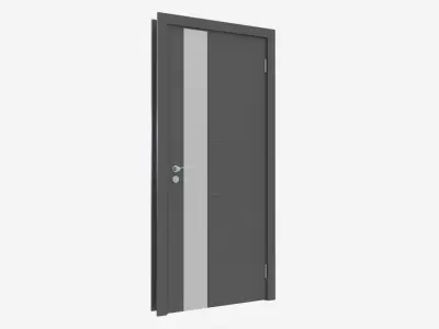 Modern Wooden Interior Door with Furniture 011 3D model