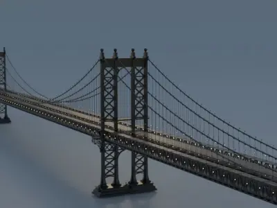 Manhattan Bridge simple 3D model