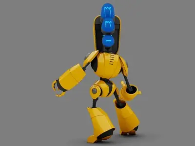 Toy Robot rigged character 3D model